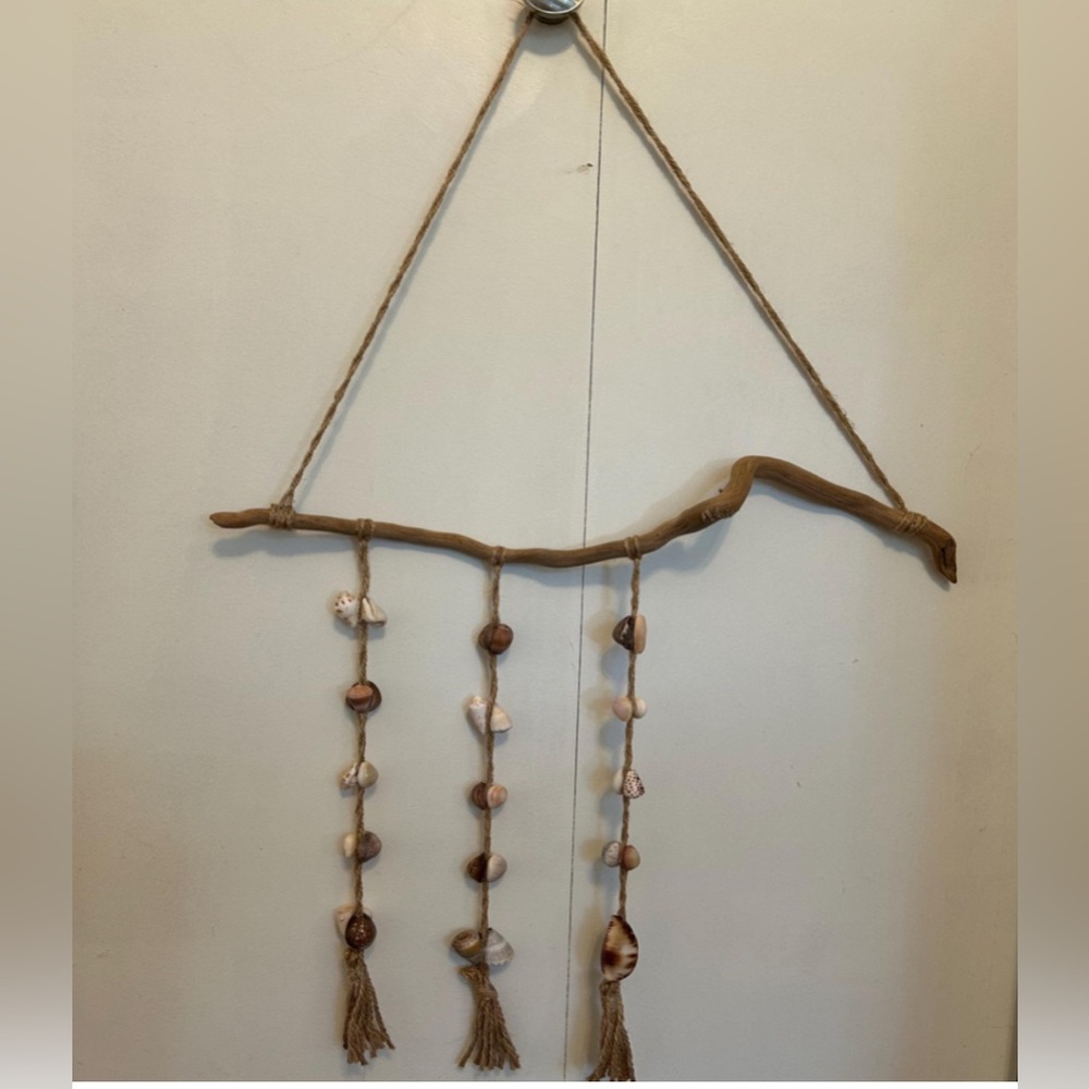 Maui driftwood and shell wall decor
